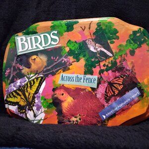 Nature Scape Collage with acrylic paint on wood